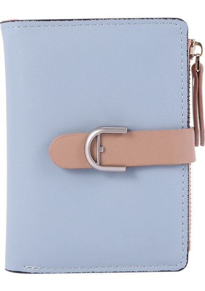 Kadın Moda Cüzdan Çoklu Kart Yuvaları Kimlik Kartı Tutucu Kısa Iki Katlı Yumuşak El ÇantasıMavi Yurt Dışından fiyatları