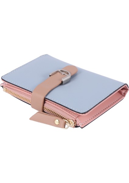 Kadın Moda Cüzdan Çoklu Kart Yuvaları Kimlik Kartı Tutucu Kısa Iki Katlı Yumuşak El ÇantasıMavi Yurt Dışından indirimleri