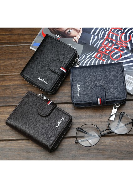 Baellerry Yeni Erkek Kısa Cüzdan Kore Versiyonu Çoklu Kart Tokalı Cüzdan Büyük Kapasiteli Fermuarlı Debriyaj Yurt Dışından fiyatları