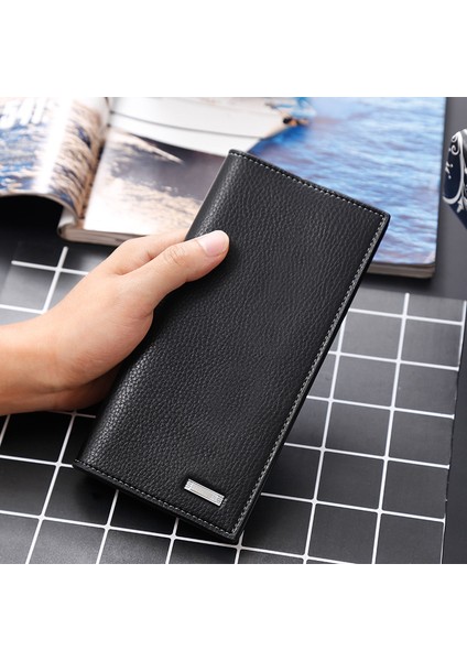 2022 Yeni Erkek Uzun Cüzdan Kore Versiyonu Lychee Desen Moda Cüzdan Çoklu Kart Cüzdan Adına Tek Parça Yurt Dışından modelleri