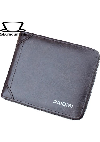 Skymountain Erkek Çanta Pürüzsüz Fermuar Erkek Çanta Para Klipsi Kredi Kartı Tutucu Yurt Dışından