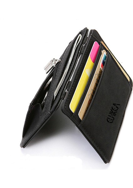 Yfashion Erkekler Sihirli Cüzdan Yaratıcı Flip Kart Tutucu Düz Renk Bozuk Para Cüzdanı Kısa Cüzdan Hediyeler Için Renk Yurt Dışından indirimleri