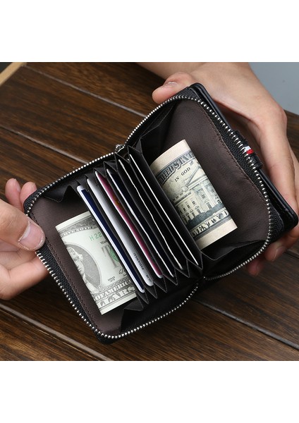 Baellerry Yeni Erkek Kısa Cüzdan Kore Versiyonu Çoklu Kart Tokalı Cüzdan Büyük Kapasiteli Fermuarlı Debriyaj Yurt Dışından fırsatları
