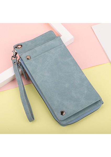 Yeni Bayanlar Uzun Telefon Çantası Erkek Retro Buzlu Debriyaj Çoklu Kart Pozisyon Fermuar Çanta Cüzdan Yurt Dışından indirimleri