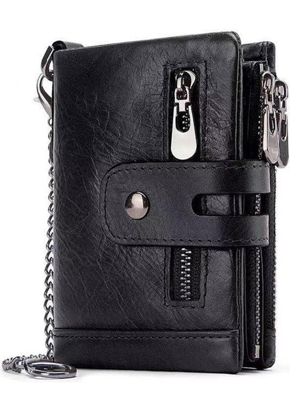 Erkek Cüzdan Geniş Uygulamalı Çok Fonksiyonlu Güçlü Fermuarlı Cüzdan Yurt Dışından