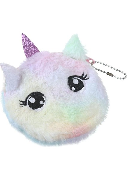 Unicorn Küçük Yumuşak Karikatür Sevimli Bozuk Para Cüzdanı Kadın Peluş Cüzdan Debriyaj Zip Kart Anahtar Çanta Yurt Dışından