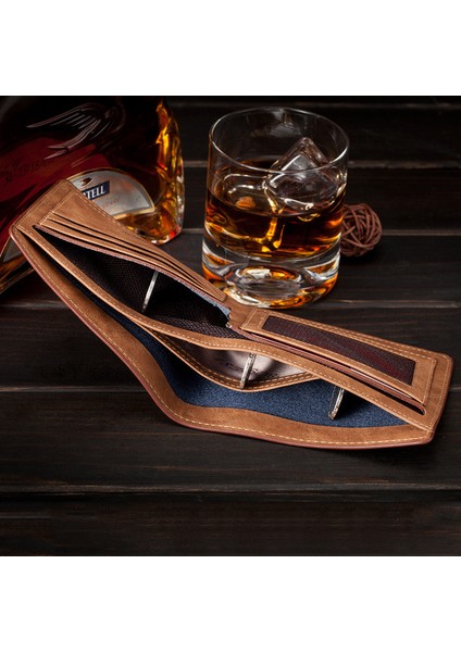 Ince Cüzdan Erkek Retro Kısa Cüzdan Erkek Bogesi Tek Parça Saç Cüzdan Noktası Yurt Dışından fırsatları