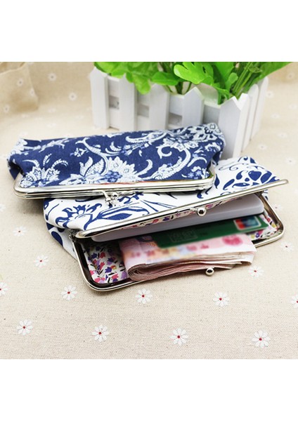 Kadın Dikdörtgen Kanvas Agrafe Çanta Cüzdan Kart Tutucu Para Debriyaj Çanta Yurt Dışından modelleri