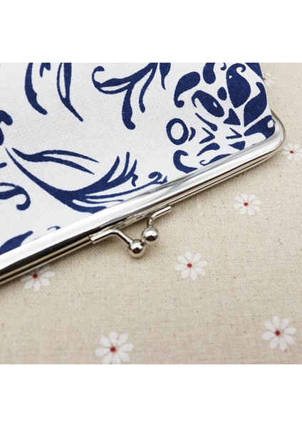 Kadın Dikdörtgen Kanvas Agrafe Çanta Cüzdan Kart Tutucu Para Debriyaj Çanta Yurt Dışından fırsatları