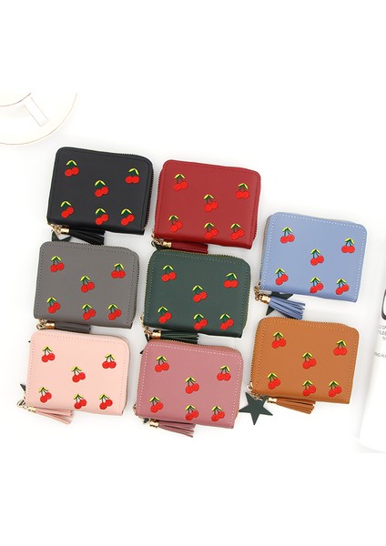 Kısa Kadın Cüzdan Sevimli Aşk Püskül Moda Çile Bozuk Para Cüzdanı Kart Tutucu Kadın Debriyaj Para Çantası Pu Deri Bayan Fermuar Yurt Dışından modelleri