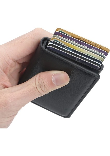 Yeni Erkek Cüzdan Engelleme Rfid Pu Deri Vintage Kredi Kartı Tutucu Unisex Hırsızlığa Karşı Güvenlik Alüminyum Metal Çanta Yurt Dışından fırsatları