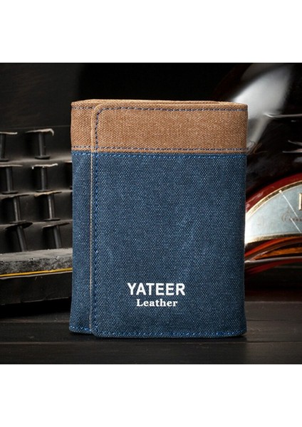 Retro Erkek Cüzdan Iş Kimlik Kartı Sahipleri Çanta Küçük Üç Katlı Cüzdan Deri Kısa Bifold Erkekler Için Ince Cüzdan Cartera Hombre Yurt Dışından