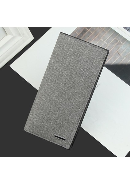Erkekler Rahat Kanvas Iş Cüzdan Kart Yuvaları ile Kumaş Desen Ultra Güçlü Dikiş Ekstra Kapasiteli Uzun Cüzdan 1126 Mükemmel Hediye Yurt Dışından