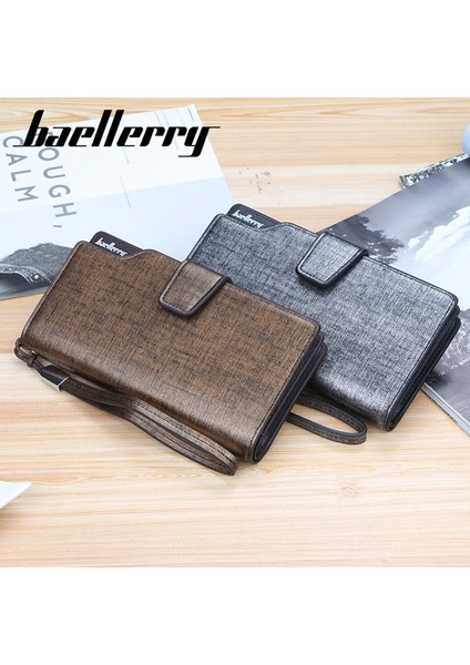 Baellerry Erkekler Uzun Cüzdan Çok Fonksiyonlu Çanta Çoklu Kart Pozisyonu Debriyaj Çanta Kart Tutucu Para Cebi Erkek Billetera Hombre Yurt Dışından fırsatları
