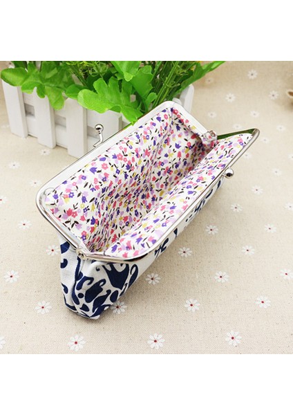 Microgood Kadın Dikdörtgen Kanvas Agrafe Çanta Cüzdan Kart Tutucu Para Debriyaj Çanta Yurt Dışından fırsatları