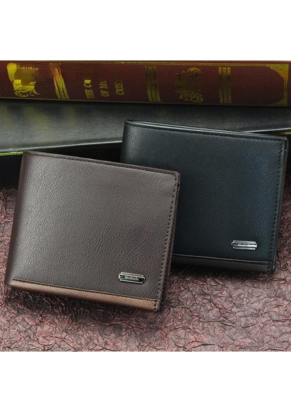 Erkek Cüzdan Kısa Iş Rahat Yatay Bozuk Para Cüzdanı Çok Fonksiyonlu Üç Katlı Para Çantası Tasarımcı Cüzdan Kart Kılıfı Yurt Dışından