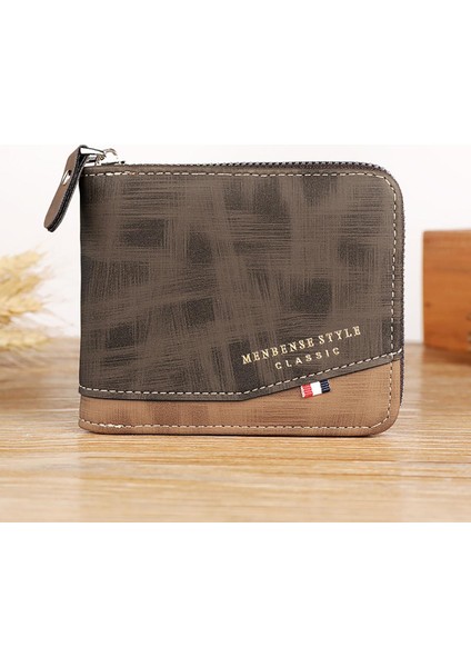 Qimanshi Dikiş Buzlu Çoklu Kart Yuvası Rahat Retro Tarzı Cüzdan Pu Cüzdan Cüzdan Erkek Kısa Cüzdan Yurt Dışından