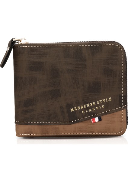 Qimanshi Dikiş Buzlu Çoklu Kart Yuvası Rahat Retro Tarzı Cüzdan Pu Cüzdan Cüzdan Erkek Kısa Cüzdan Yurt Dışından indirimleri