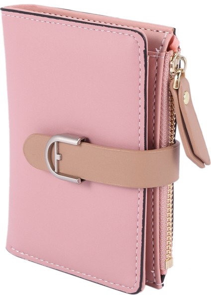 Kadın Moda Cüzdan Çoklu Kart Yuvaları Kimlik Kartı Tutucu Kısa Bifold Yumuşak El ÇantasıPembe Yurt Dışından modelleri