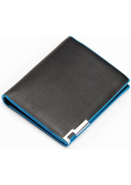 Serin Stil Mavi Kenar Cüzdan Erkek Basit Kısa Yatay Cüzdan Erkek UltraInce Kredi Kartı Tutucu Ince Cüzdan Cartera Hombre Yurt Dışından