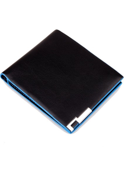Serin Stil Mavi Kenar Cüzdan Erkek Basit Kısa Yatay Cüzdan Erkek UltraInce Kredi Kartı Tutucu Ince Cüzdan Cartera Hombre Yurt Dışından fiyatları