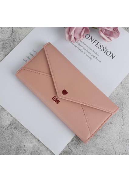 Bayan Uzun Kalp Harfleri Nakış 2 Zhe Çok Fonksiyonlu Minimalist Cüzdan 2021 Yeni Öğrenci Çok Fonksiyonlu Cüzdan Yurt Dışından