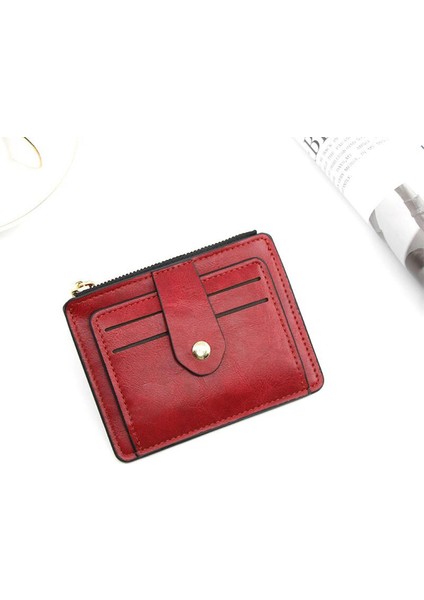 Küçük Moda Kredi Kımlık Kartı Tutucu Ince Deri Cüzdan Para Cebi ile Adam Para Çantası Erkekler Için Mini Kadın Iş Çanta Yurt Dışından