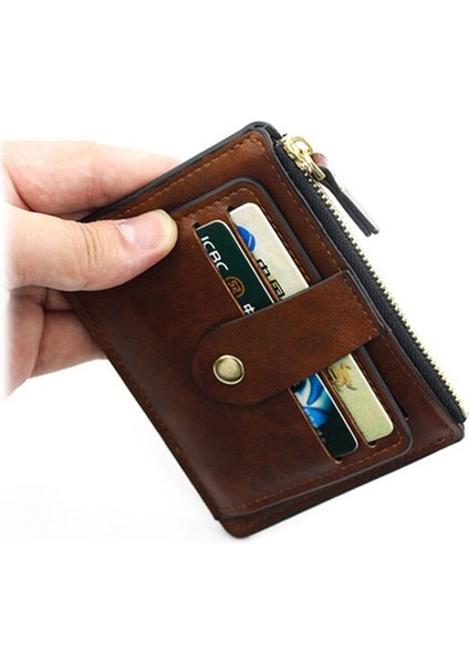 Küçük Moda Kredi Kımlık Kartı Tutucu Ince Deri Cüzdan Para Cebi ile Adam Para Çantası Erkekler Için Mini Kadın Iş Çanta Yurt Dışından