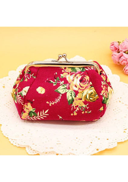 Kadın Çiçek Baskılı Kanvas Cüzdan Kart Sahibinin Sikke Çanta Debriyaj Çanta Çanta Yurt Dışından fırsatları