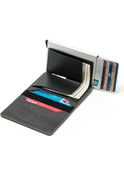 Yeni Alüminyum Metal Kredi Iş Mini Kart Cüzdan Dropshipping Erkek Kadın Akıllı Cüzdan Kartvizitlik Rfid Cüzdan Yurt Dışından