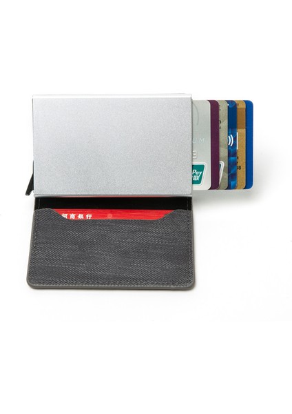 Yeni Alüminyum Metal Kredi Iş Mini Kart Cüzdan Dropshipping Erkek Kadın Akıllı Cüzdan Kartvizitlik Rfid Cüzdan Yurt Dışından