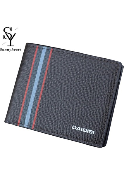 Sunnyheart Para Klipsi Çok Yuvalı Erkek Iş Minimalist Ikiye Katlanmış Ince Cüzdan Yurt Dışından