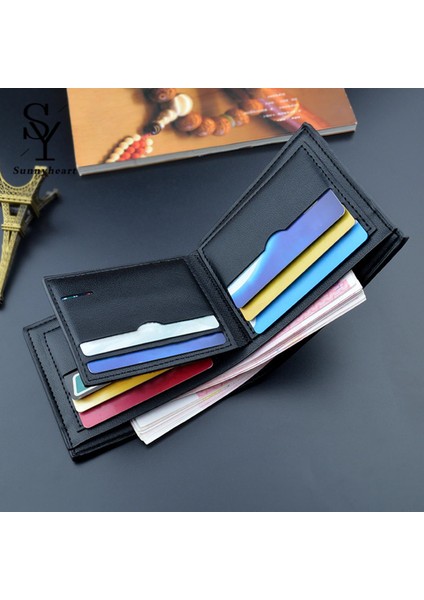 Sunnyheart Para Klipsi Çok Yuvalı Erkek Iş Minimalist Ikiye Katlanmış Ince Cüzdan Yurt Dışından indirimleri