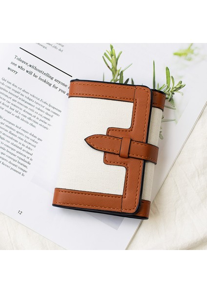 2021 Yeni Bayan Kısa Cüzdan Düz Renk Ins Çiçekler Basit Moda Çanta Niş Kanvas Vintage Cüzdan Yurt Dışından fiyatları