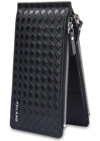 Erkekler Uzun Fermuarlı Sığır Derisi Cüzdan Büyük Kapasiteli Kart Sahibinin Yurt Dışından