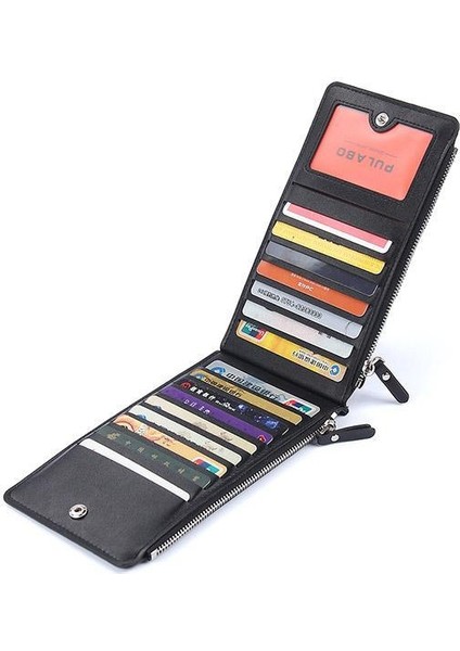 Erkekler Uzun Fermuarlı Sığır Derisi Cüzdan Büyük Kapasiteli Kart Sahibinin Yurt Dışından fırsatları