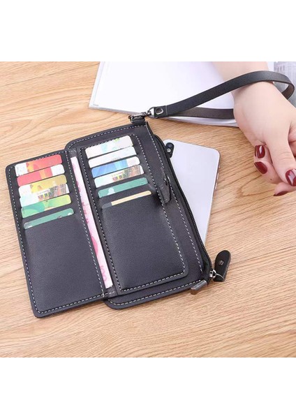 Gençler Yetişkinler Için Ipi Çoklu Kart Yuvaları Tasarımı ile Kadın Çanta Cüzdan Doku Pu Çanta Yurt Dışından modelleri