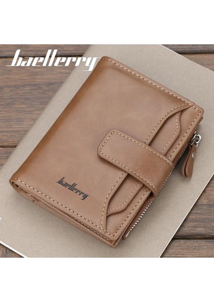 Baellerry Cüzdan Erkek Kısa Bölüm Kore Moda Çoklu Kart Fermuarlı Cüzdan D3218 Moda Çanta Yurt Dışından indirimleri