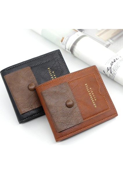 Menbense Yeni Erkek Kısa Retro Cüzdan Moda Rahat Büyük Kapasiteli Çoklu Kart Erkek Fermuarlı Cüzdan Yurt Dışından