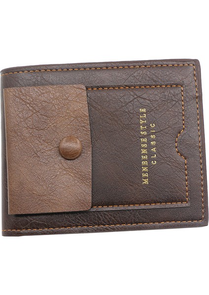 Menbense Yeni Erkek Kısa Retro Cüzdan Moda Rahat Büyük Kapasiteli Çoklu Kart Erkek Fermuarlı Cüzdan Yurt Dışından indirimleri