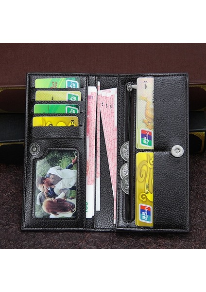 Yeni Erkek Cüzdan Uzun Moda Erkek Manyetik Toka Artı Zarf Büyük Kapasiteli Çok Kartlı Cüzdan Yurt Dışından modelleri