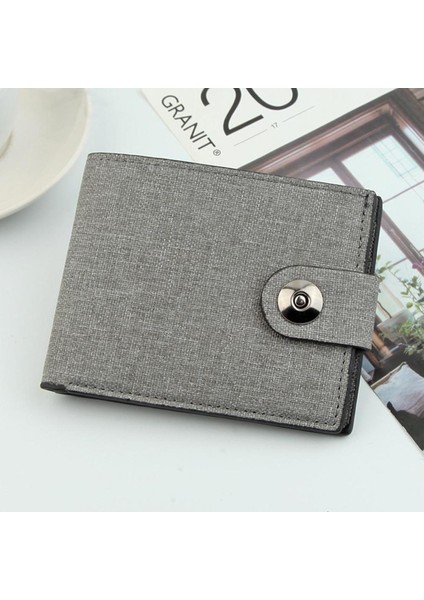 Erkekler Kanvas Rahat Iş Cüzdan Kart Yuvaları ile Ekstra Kapasiteli Kumaş Desen Ultra Güçlü Dikiş Kısa Cüzdan Mükemmel Hediye Yurt Dışından