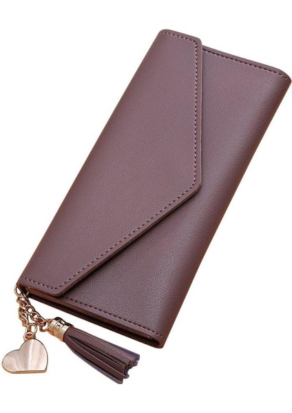 Uzun Bayan Cüzdan Pu Kadın Çanta Çanta Katı Debriyaj Çanta Kartları Nakit Tutucu Yurt Dışından