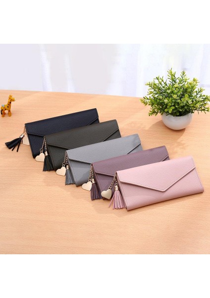 Uzun Bayan Cüzdan Pu Kadın Çanta Çanta Katı Debriyaj Çanta Kartları Nakit Tutucu Yurt Dışından indirimleri