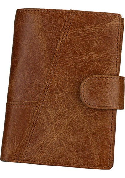 Pu Erkek Cüzdan Retro Erkek Cüzdan Avrupa ve Amerika Moda Cüzdan Deri Kart Kılıfı Kahverengi Yurt Dışından
