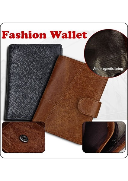 Pu Erkek Cüzdan Retro Erkek Cüzdan Avrupa ve Amerika Moda Cüzdan Deri Kart Kılıfı Kahverengi Yurt Dışından modelleri