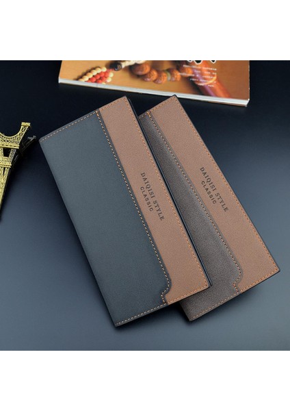 Erkek Cüzdan Erkekler Uzun Tarzı Moda Dikiş Kontrast Renk Gençlik Yumuşak Cüzdan Çoklu Kart Takım Çantası 2022 Yeni Cüzdan Yurt Dışından