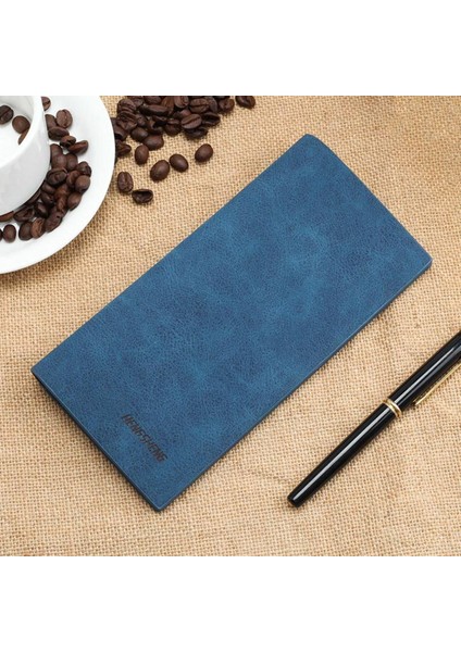 Erkekler Ince Cüzdan Uzun Ince Pu Deri Cüzdan Çanta Yumuşak Para Çantası Küçük Cep Para Kartları Tutucu Yurt Dışından