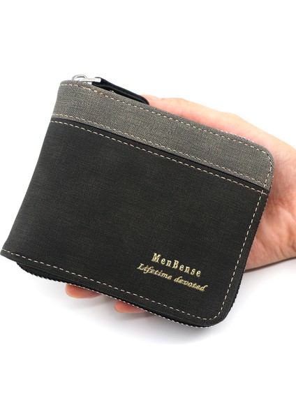 Menbense Erkek Cüzdanı Kısa Kore Versiyonu Menteşe Mat Dikiş Zinciri Büyük Kapasiteli Çoklu Kart Erkek Cüzdanı Yurt Dışından modelleri