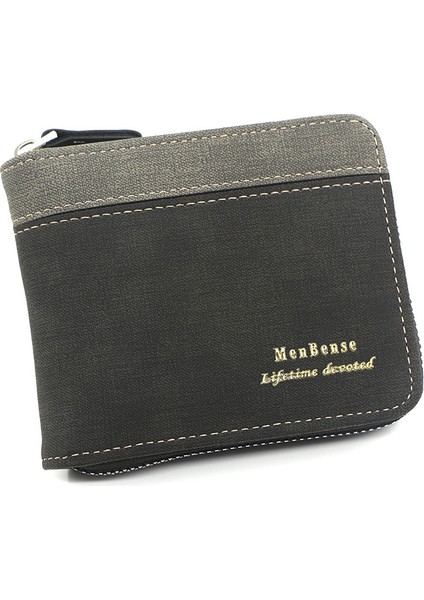 Menbense Erkek Cüzdanı Kısa Kore Versiyonu Menteşe Mat Dikiş Zinciri Büyük Kapasiteli Çoklu Kart Erkek Cüzdanı Yurt Dışından fırsatları